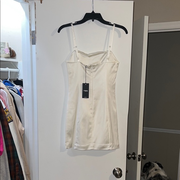 Aritzia Cream Satin Mini Dress - Picture 2 of 3